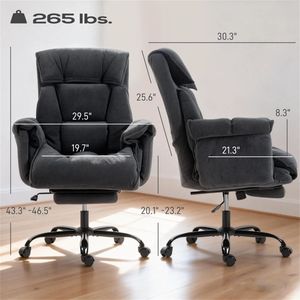 Sedia da ufficio grigio scuro per lavoro al computer e relax - Product Image 6