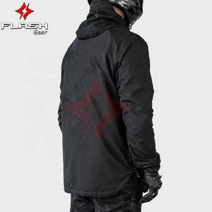 Hoodie de moto unisexe avec protection CE pour les épaules, les coudes et le dos, doublure intégrale en fibre d'aramide respirante, toutes saisons - Product Image 2