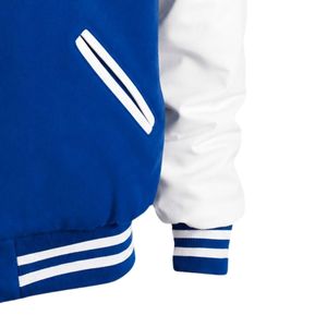 Veste universitaire Jack & Jill avec lettres et écusson d'organisation, bleu roi et blanc, vêtements d'événement de qualité supérieure, approvisionnement en gros - Product Image 6