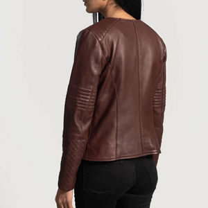 Chaqueta de Cuero de Invierno para Mujer de Alta Calidad, Transpirable, Color Sólido, Cierre de Cremallera, Talla XL, Forro de Algodón, Suministro al por Mayor - Product Image 5