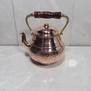 Tetera de Cobre Hecha a Mano, Diseño Redondo Vintage con Tapa, Tetera de Metal - Product Image 5
