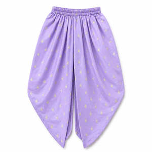 Pakistani & <b>Indian</b> Girls' Embroidered Net <b>Top</b> with Purple Dhoti Sleeveless Design - Product Image 3