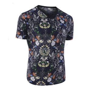 เสื้อยืดแฟชั่นผู้ชายทรงเข้ารูป ผ้าฝ้ายถัก 100% พิมพ์ลายทั้งตัว แขนสั้น แห้งเร็ว ระบายอากาศดี ทันสมัย สไตล์ลำลองสำหรับฤดูร้อน - Product Image 3