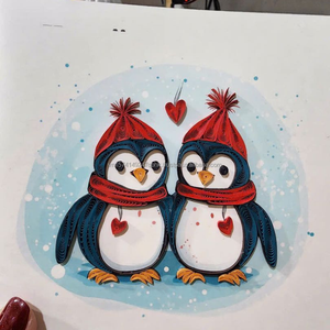 Carte de Quilling de Noël faite à la main de haute qualité 100% cadeau personnalisé unique de l'usine du Vietnam en papier - Product Image 1