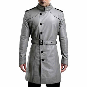 เสื้อโค้ทหนังสำหรับผู้ชาย คอปกยาว บริการ OEM แห้งเร็ว เสื้อโค้ทยาว - Product Image 1