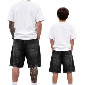 กางเกงยีนส์ขาสั้นขาดๆ สไตล์วินเทจสำหรับผู้ชายและเด็กผู้ชาย - Product Image 5