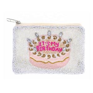 Monedero de cuentas de moda con cremallera, bordado a mano, ecológico, duradero, pequeño, para guardar tarjetas, maquillaje, uso multiusos - Product Image 1