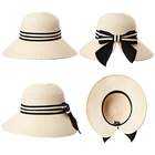 Sombrero de paja de ala ancha para mujer con cuerda adornada con flores femeninas para viajes de playa de verano buena protección solar - Product Image 2