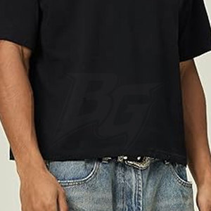 Camiseta Moderna de Corte Cuadrado, 100% Algodón, Tejido Transpirable de Secado Rápido, Corte Relajado, Diseño de Hombros Caídos para un Estilo Casual Urbano - Product Image 6