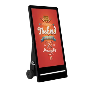 43 inç açık kapasitif taşınabilir pil Powered dijital tabela Kiosk açık LCD reklam ekranı ekranlar