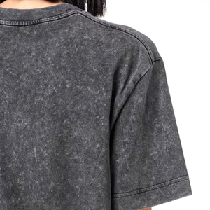 Camiseta de Mujer con Lavado Ácido, Corte Regular, Cuello Redondo, Estilo Urbano Retro, Transpirable, Antiarrugas, Deportiva y a la Moda - Product Image 3