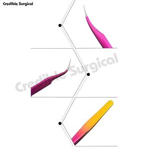 ชุดแหนบขนตาสแตนเลสปลายแหลมแบบโค้งตรงเคลือบหลายสี - Product Image 5