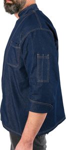OEM Wholesale Kitchen Restaurant Hotel Staff Chef Wear Jacket Short Sleeve <b>Coat</b> <b>Summer</b> Denim Hotel Uniform - Product Image 3