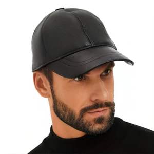 Gorra de Béisbol de Cuero Vacuno Auténtico al por Mayor, Logotipo Personalizado, Correa Ajustable, Visera Curva, Fabricante OEM - Product Image 1
