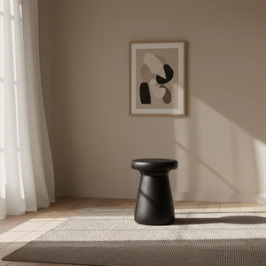 Taburete de Madera de Teca Hecho a Mano Moa, Diseño Minimalista Contemporáneo, Acabado Ecológico, Decoración para el Hogar, Muebles para Cafeterías y Resorts - Product Image 5