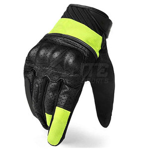 Gants de moto en cuir légers, durables et respirants pour l'hiver, avec support de sécurité, fermeture de poignet réglable et paume antidérapante - Product Image 3
