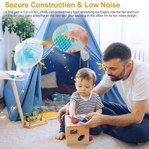 Ventilateur mural silencieux à pince, oscillant automatiquement, 2 vitesses réglables, ventilateur personnel à clipser - Product Image 6