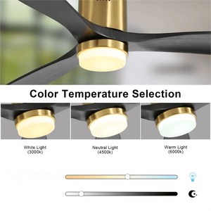 Ventilatore da Soffitto LED a Basso Profilo da 52 Pollici con Telecomando, 3 Pale in Legno Massello per Uso Interno ed Esterno - Product Image 6
