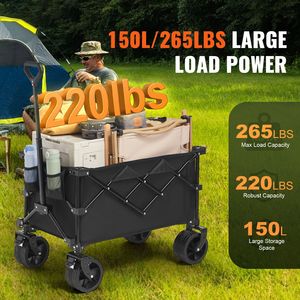 Carrello Pieghevole 150 L per Ogni Terreno, Carrello da Spiaggia con Capacità di Carico di 120 Kg, Materiale in Gomma, Personalizzabile OEM - Product Image 2
