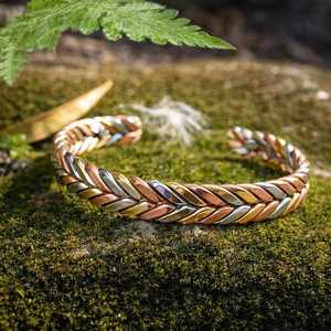 Rose <b>Gold</b> Plated Copper Alloy <b>Bangles</b> Women's Classic <b>Bangle</b> Bracelets <b>Set</b> men women wear healing - Product Image 4