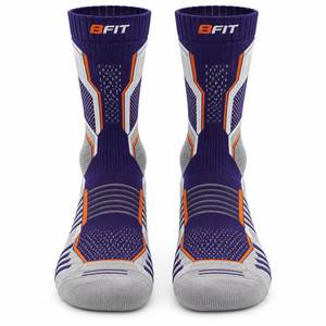 Men's Athletic <b>Socks</b> Winter Purple Gray <b>Orange</b> Geometric Knitted Breathable Wool/Nylon Quick Dry Anti-Bacterial Sports Regular - Product Image 1