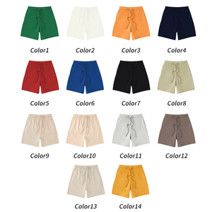 Shorts pour hommes personnalisés, multicolores, unis, avec cordon de serrage, en coton, avec poches, pour la gym, le fitness, la musculation, l'entraînement, vêtements en gros - Product Image 5