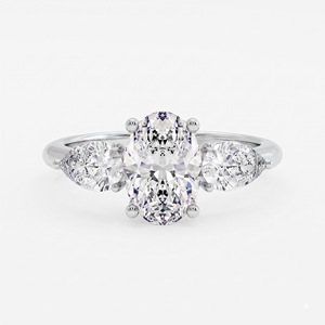 Klassischer Stil 1 Karat Ovaler Ternater Labor-Gezüchteter Verlobungsring für Damen 925 Silber Sterling Minimalistischer Edler Schmuck - Product Image 3