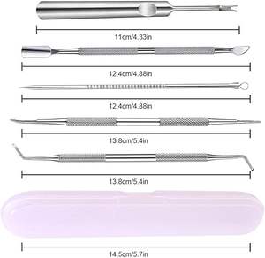 Outil de soin des pieds en acier inoxydable de haute qualité à double extrémité pour ongles incarnés et nettoyage des rainures des ongles, idéal pour la pédicure personnelle - Product Image 2