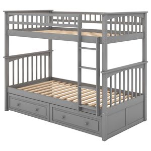 Letto a Castello Convertibile Grigio con Cassetti per Bambini, Vecchio SKU SM000240AAE 1 - Product Image 6