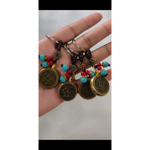 Latest Lucky <b>Rotating</b> Coin Keychain Feng Shui Crystals Healing Stones Fashion Trends Keychain For Daily Usage - Product Image 2