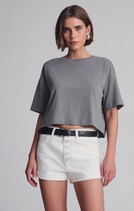 Camiseta corta para mujer, de manga corta, cuello redondo, informal, de algodón, holgada, estilo urbano, para verano, uso diario, con estampado gráfico. - Product Image 2