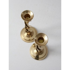 Brass Spiral Candlestick Holder Set of 2 for Home Decoration Amazing Housewarming Gifts - Product Image 2