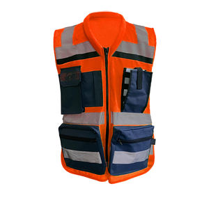 Gilet de sécurité haute visibilité personnalisé avec porte-uniforme sur la poitrine, réfléchissant noir, disponible en plusieurs couleurs - Product Image 3