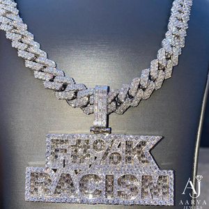 Collar con Colgante Personalizado de Moissanita Chapado en Oro Rosa con Incrustaciones de Diamantes, Cadena de Plata de Ley 925, Joyería Hip Hop con Letras - Product Image 2