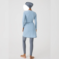 Burkinis Islamiques Premium 2026 pour Femmes, Maillot de Bain Musulman Entièrement Couvrant 2 Pièces Imprimé, Bas Échancré avec Fermetures Éclair Avant
