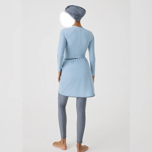 Traje de Baño Musulmán Premium 2026 para Mujer, Completamente Cubierto, de 2 Piezas, Estampado, Burkini Islámico, Corte Alto, Cremalleras Delanteras - Product Image 5