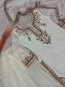 Colección 2026 de Trajes Salwar de Georgette de Seda con Bordado Islámico Tradicional, Colección Boutique al por Mayor, Estilo Festivo Bollywood - Product Image 5