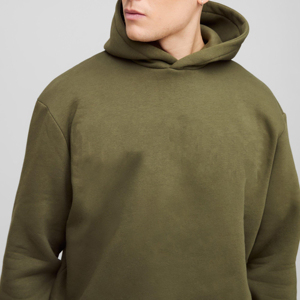 Ensemble survêtement décontracté pour homme, vert olive, sweat à capuche et pantalon assorti, couleur unie, manches longues, pantalon en coton mi-lourd - Product Image 5