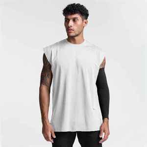 Camiseta sin mangas de algodón y poliéster suave para hombre, estilo hip hop, personalizada ODM, para gimnasio, verano, ropa urbana. - Product Image 3