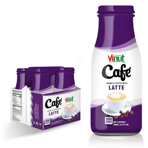 กาแฟลาเต้อาราบิก้าและโรบัสต้า ราคาส่งที่ดีที่สุด ขนาด 250 มล. กระป๋องอะลูมิเนียม ยี่ห้อ VINUT สำหรับผู้จัดจำหน่าย พร้อมตัวอย่างฟรี ออกแบบบรรจุภัณฑ์ส่วนตัวได้ - Product Image 1