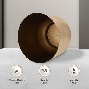 Pots de plantes en métal doré, pots ronds d'intérieur avec trous de drainage, pots de fleurs décoratifs pour la maison, le jardin, le bureau - Product Image 6