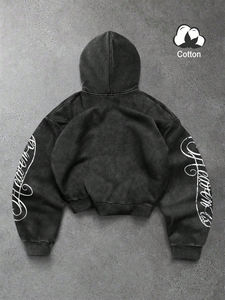 Sweat à capuche oversize pour homme, streetwear décontracté, vêtement de sport, épaules tombantes, pull épais, hiver, mode personnalisée, OEM, prix de gros - Product Image 6