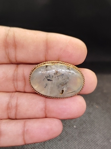 Pendentif en laiton rainuré en préhnite naturelle en gros |   Collier chaîne à maillons plaqué or fait main |   Fabricant OEM ODM - Product Image 3