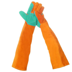 Premium Quality <b>Long</b> Sleeve Cowhide Split Leather Safety <b>Gloves</b> Fireproof Heat Retardant for Welding Industrial Hand Protection - Product Image 4