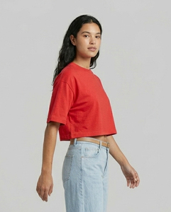 T-shirts amples pour femmes 100% Coton, col rond, respirants, pour l'été, style décontracté et coupe courte - Product Image 3