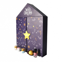 Boîte de calendrier de l'avent personnalisée en forme de maison, boîte cadeau à tiroirs pour compte à rebours de Noël, emballage vide pour calendrier de l'avent