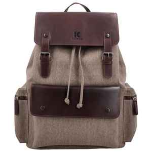 High Quality Wholesale Vintage Brown Canvas <b>Leather</b> Bag <b>Laptop</b> School Bag Hiking Travel Rucksack Anti Theft <b>Backpack</b> - Product Image 1