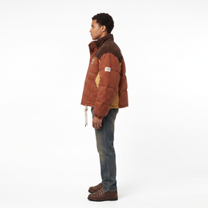Custom Men's Boxy <b>Cropped</b> Canvas <b>Puffer</b> <b>Jacket</b> Vintage Corduroy Yoke 700-Fill Down Winter Coat OEM Sialkot Factory Wholesale - Product Image 3