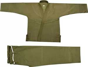 Kimono de BJJ vert olive pour homme, 100% coton, uniforme d'arts martiaux durable, coupe régulière, taille adulte, uniforme de karaté - Product Image 1