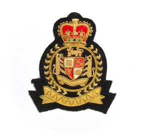 Handmade Embroidered Custom Made Bullion Wire Royal Crown Patches 3D Embroidery Golden &<b>Silver</b> Fashion Badges For Uniform - Product Image 2